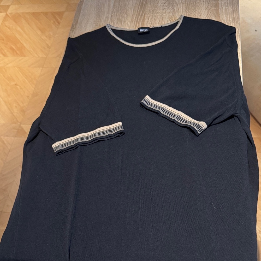 Boss Black Long Sleeve Shirt with Cream Trim